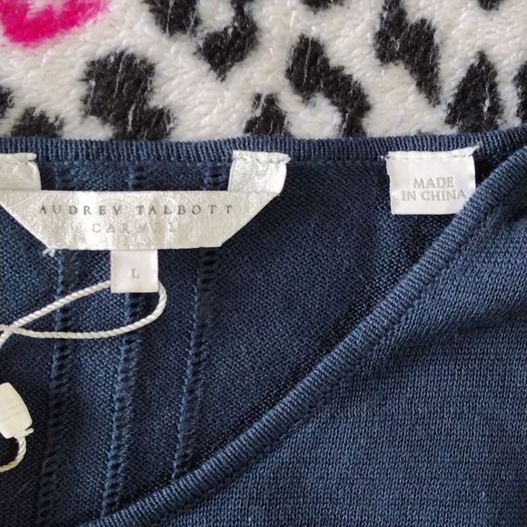 Audrey Talbott Carmel Navy Blue Button Down Cardigan - Picture 10 of 16